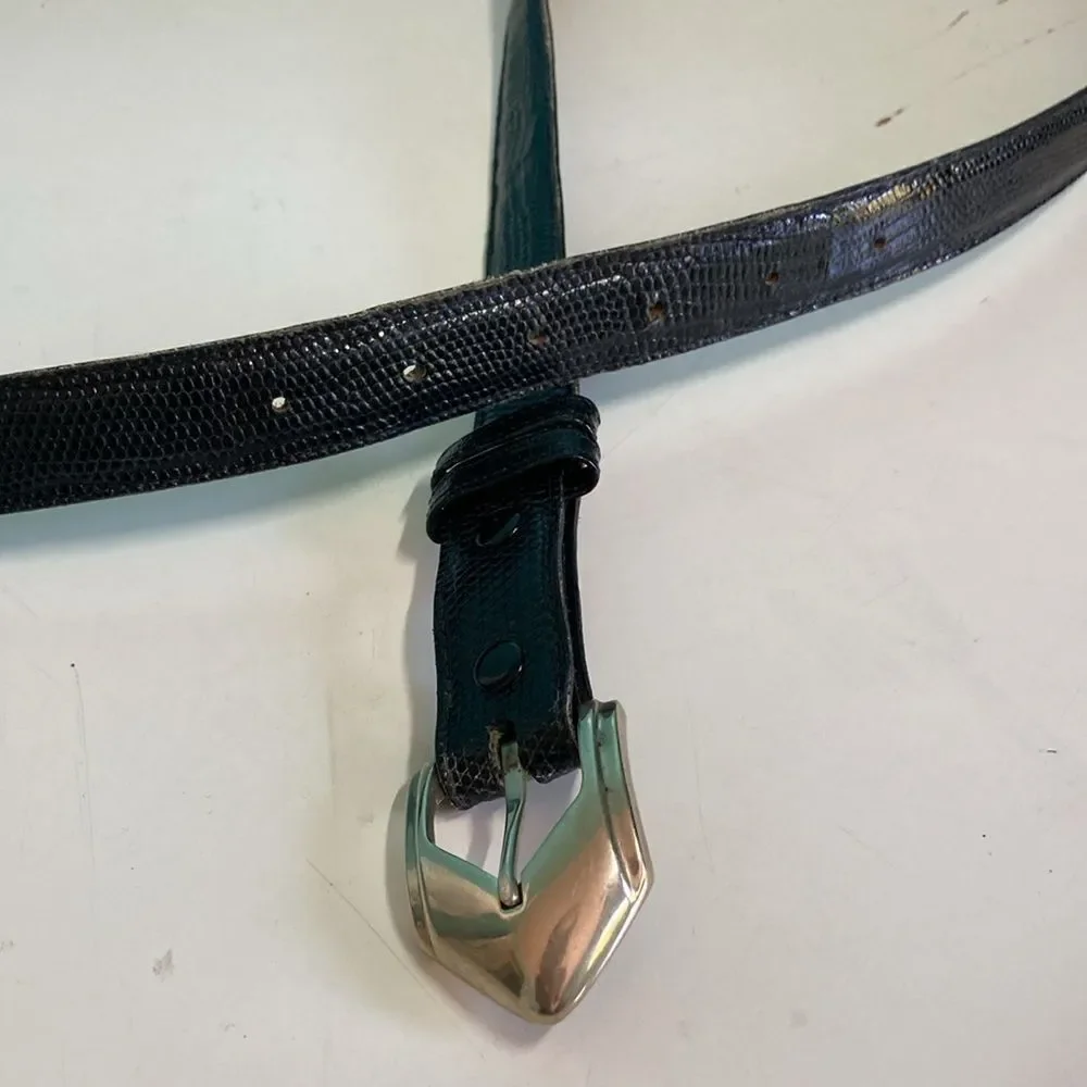 Jeff Deegan Designs Vintage Luxury Black Lizard Belt Mens Size 34